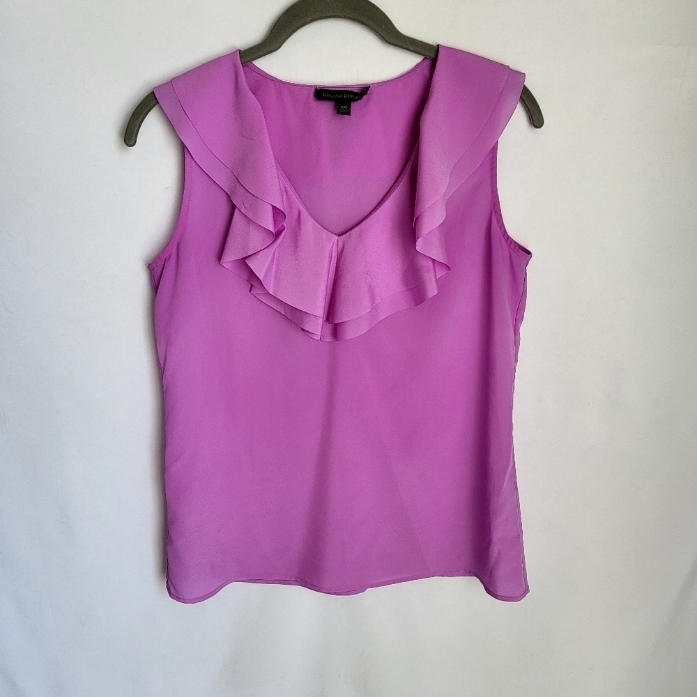 Banana Republic women's sleeveless Blouse chiffon purple pink pre-owned